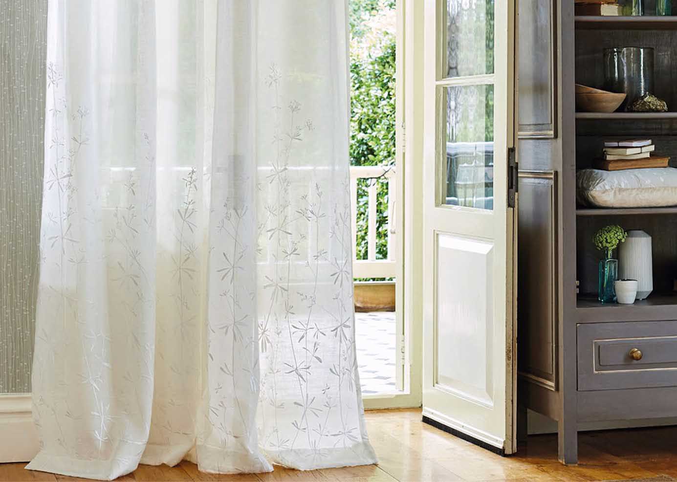 embroidered sheer curtain